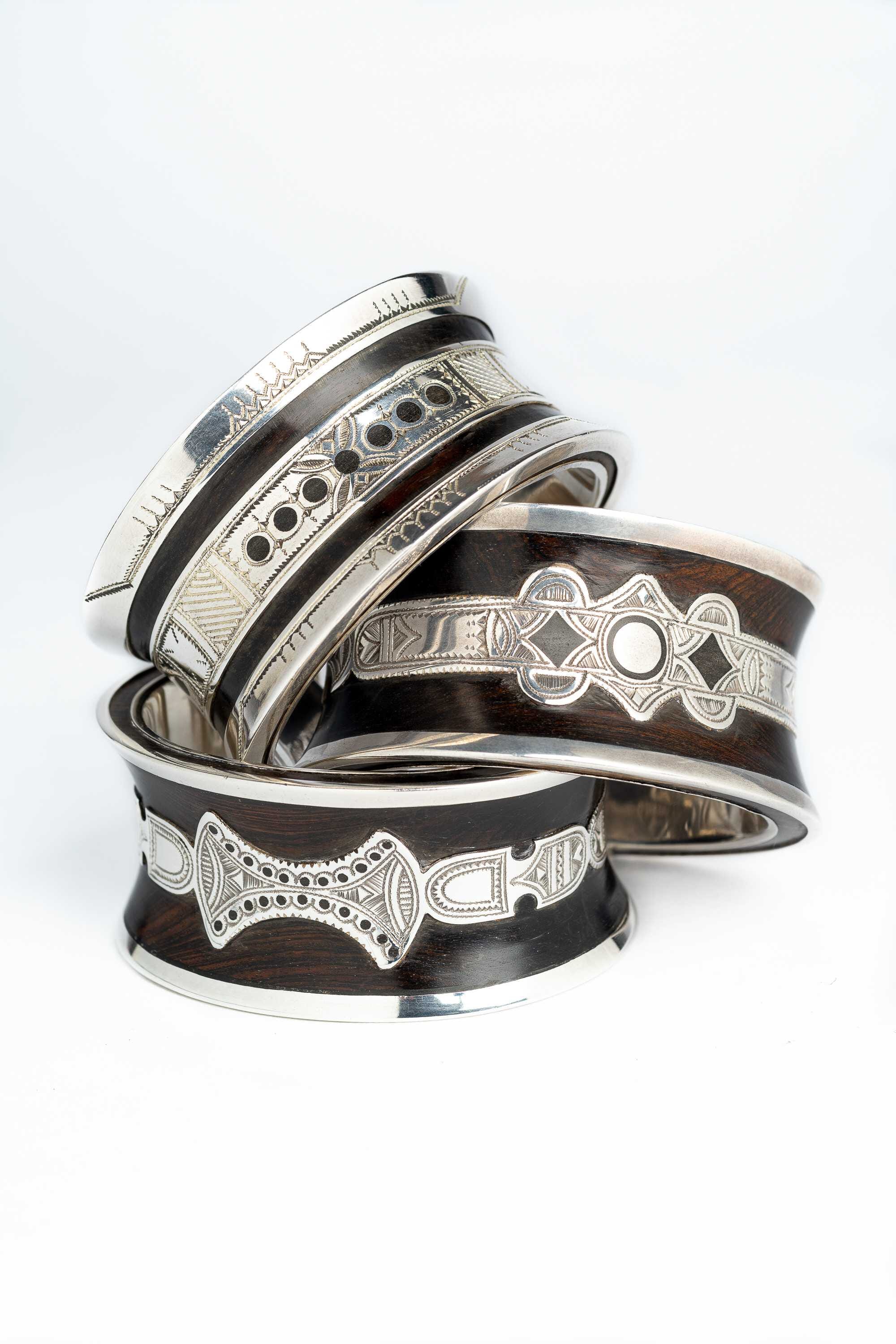 Pulsera Tuareg en plata de ley 925 con ébano