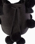 Bolso de hombro con pompones