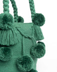 Bolso de hombro con pompones