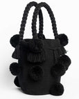 Bolso de hombro con pompones