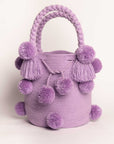 Bolso de hombro con pompones