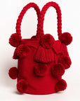 Bolso de hombro con pompones