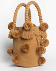Bolso de hombro con pompones
