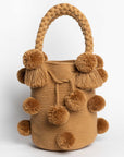 Bolso de hombro con pompones