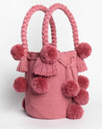 Bolso de hombro con pompones