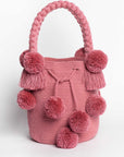 Bolso de hombro con pompones