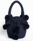 Bolso de hombro con pompones