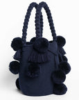 Bolso de hombro con pompones