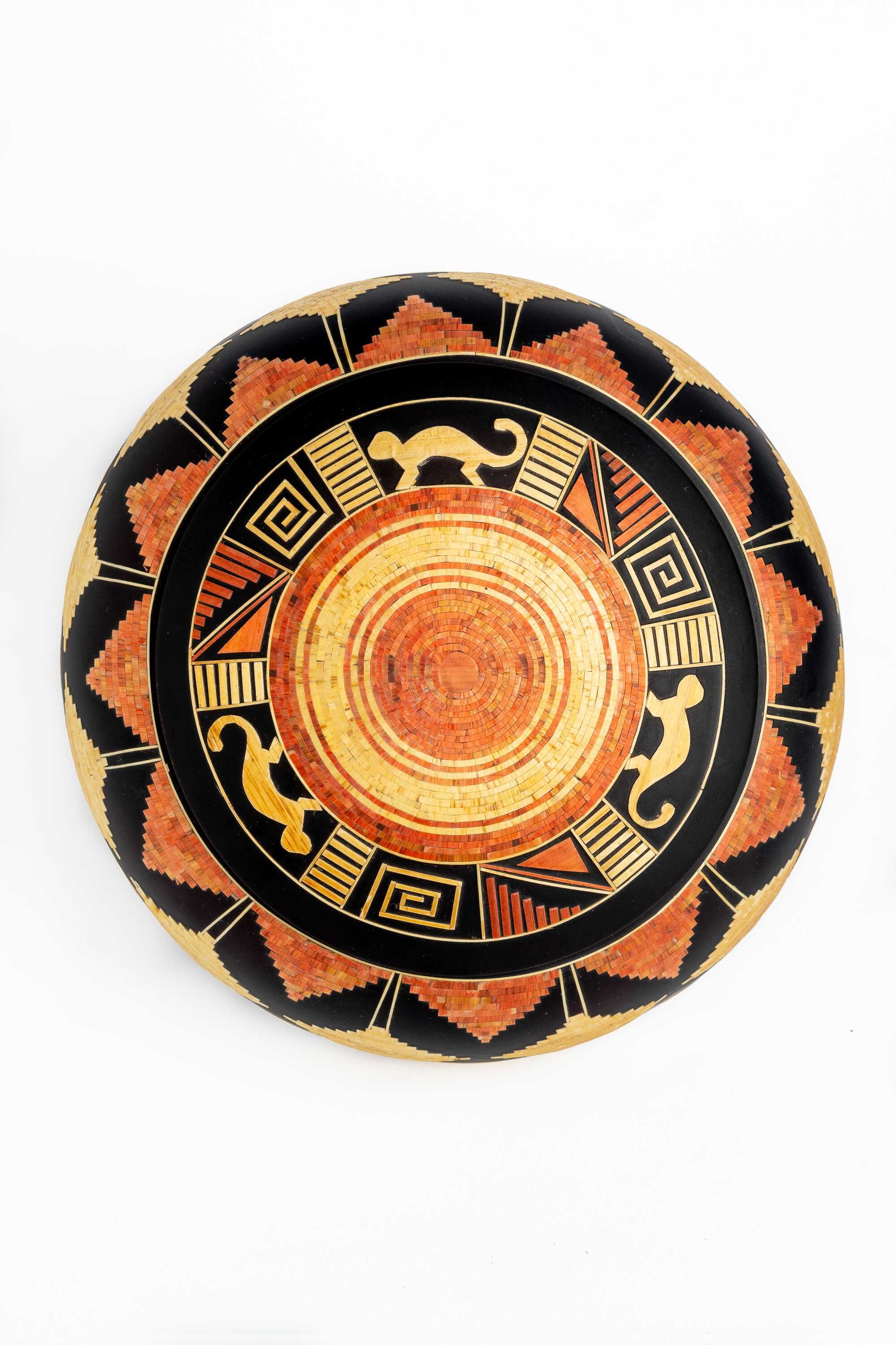 Bombonera de madera forrada de trigo