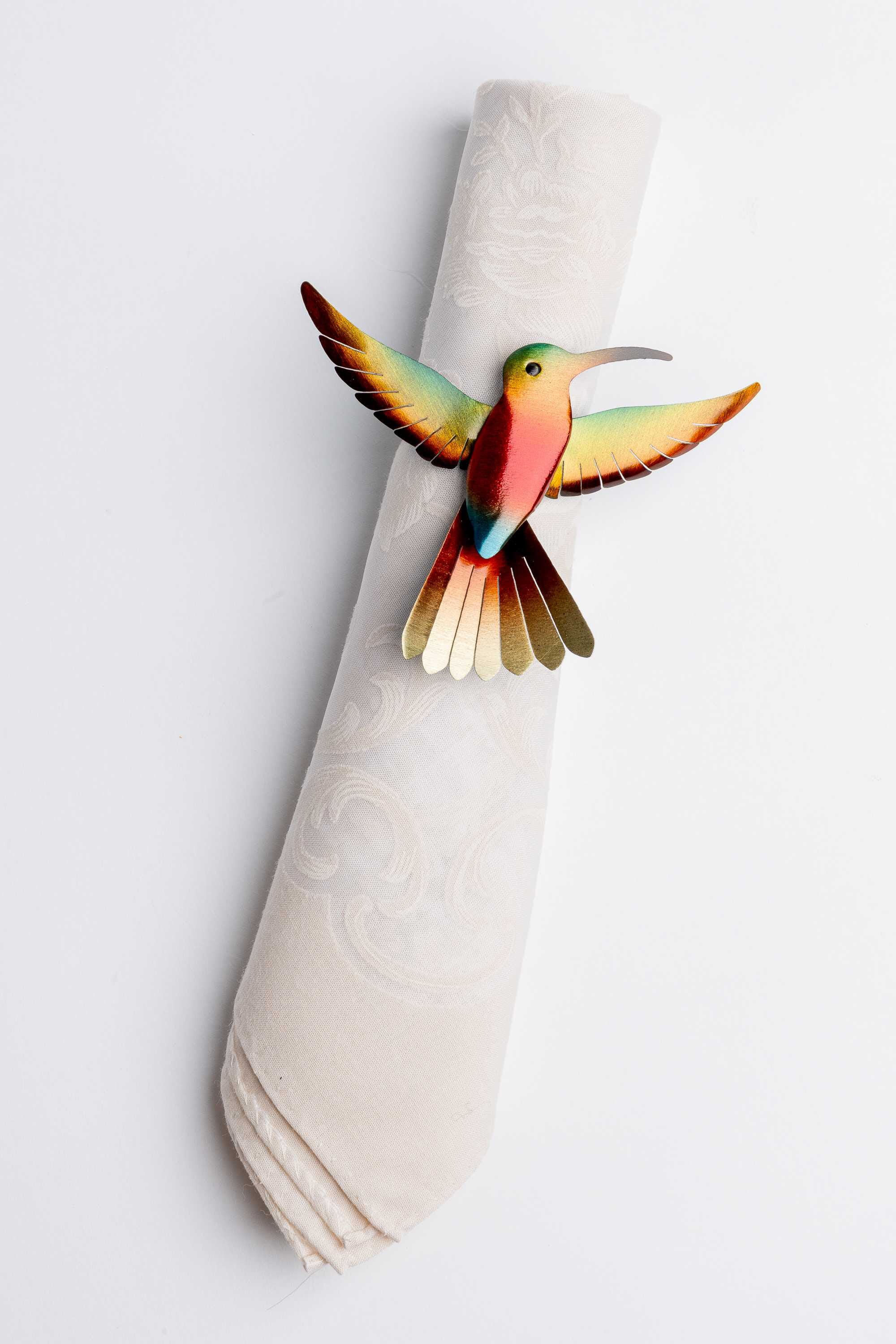 Juego de cuatro servilleteros en bronce