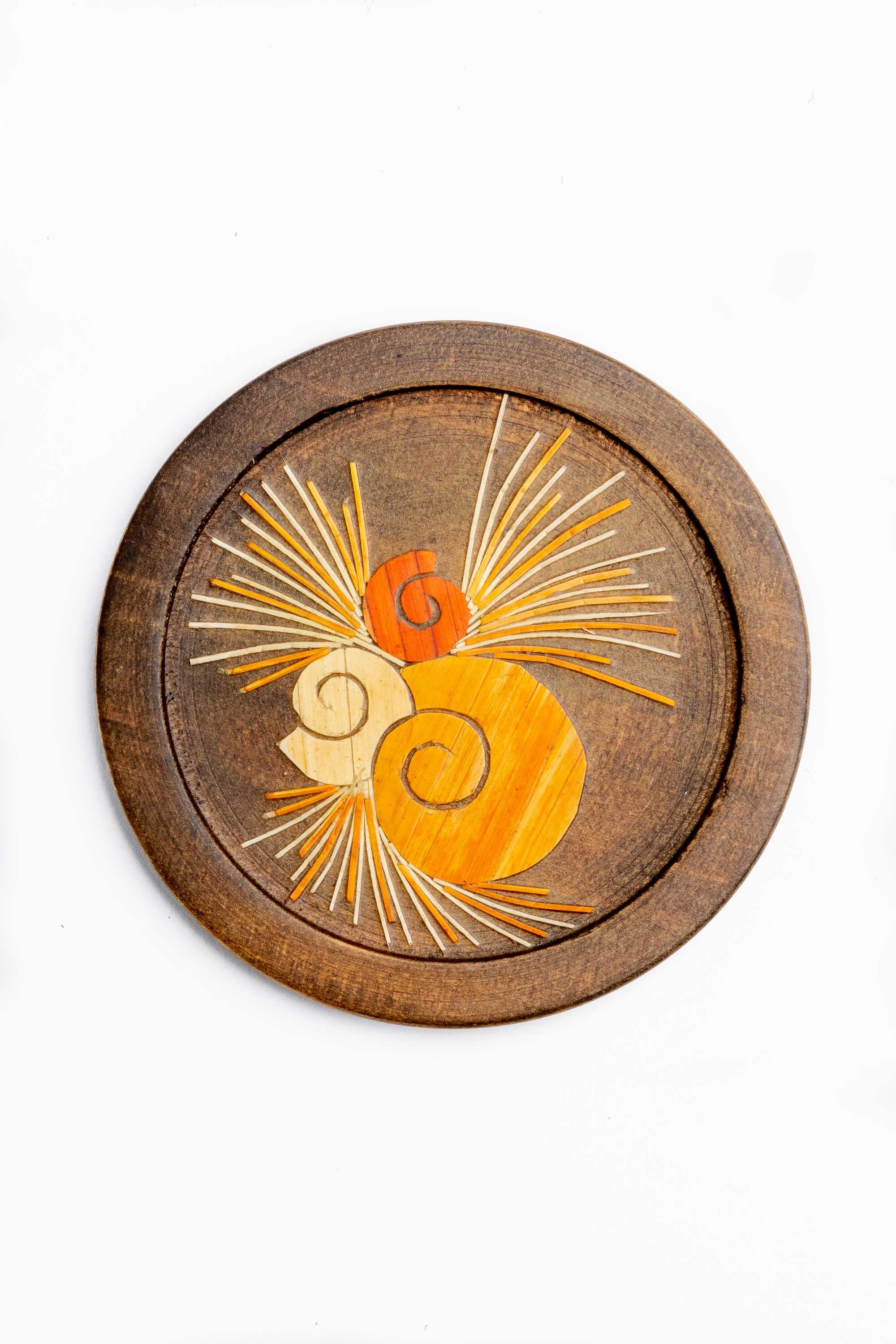 Juego de seis posavasos forrados en trigo