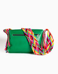 Bolso bandolera en cuero con asa Wayuu