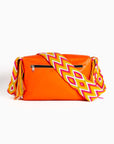 Bolso bandolera en cuero con asa Wayuu