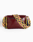Bolso bandolera en cuero con asa Wayuu