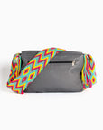 Bolso bandolera en cuero con asa Wayuu