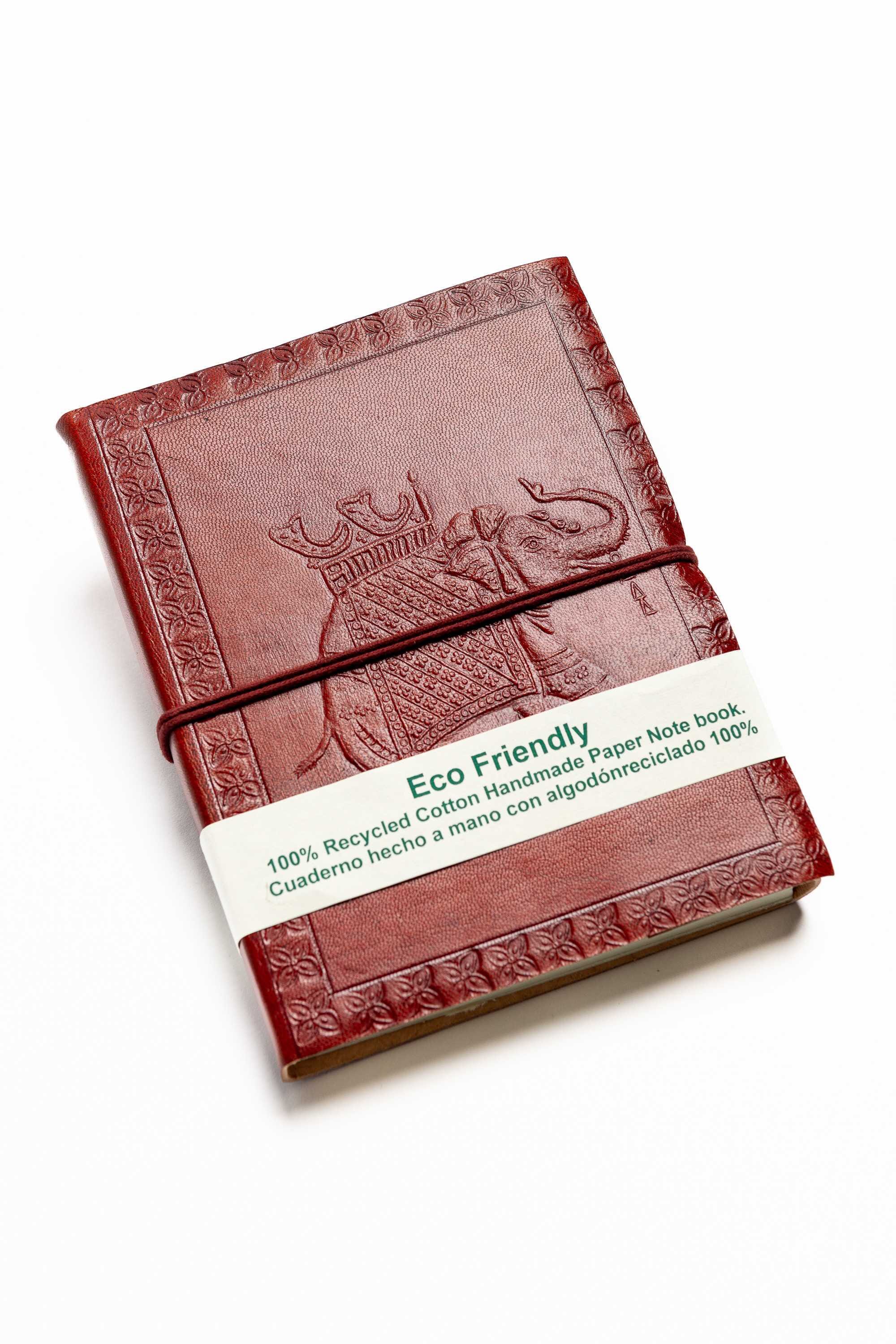 Cuaderno cuero hojas algodón reciclado
