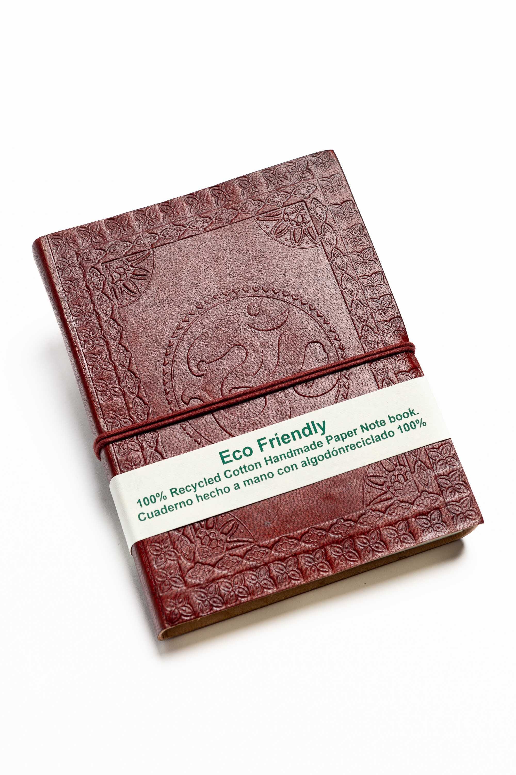 Cuaderno cuero hojas algodón reciclado