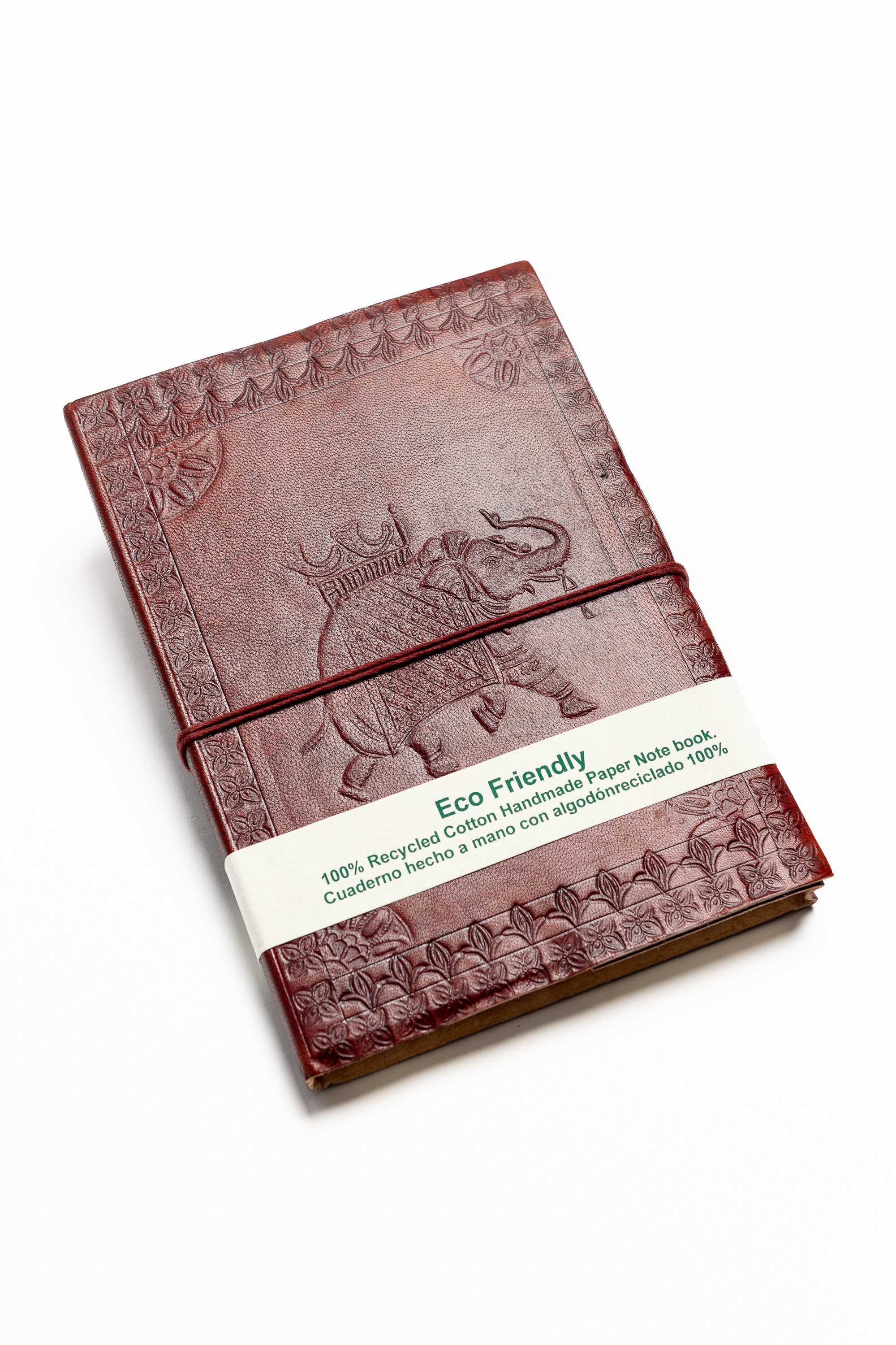 Cuaderno cuero hojas algodón reciclado