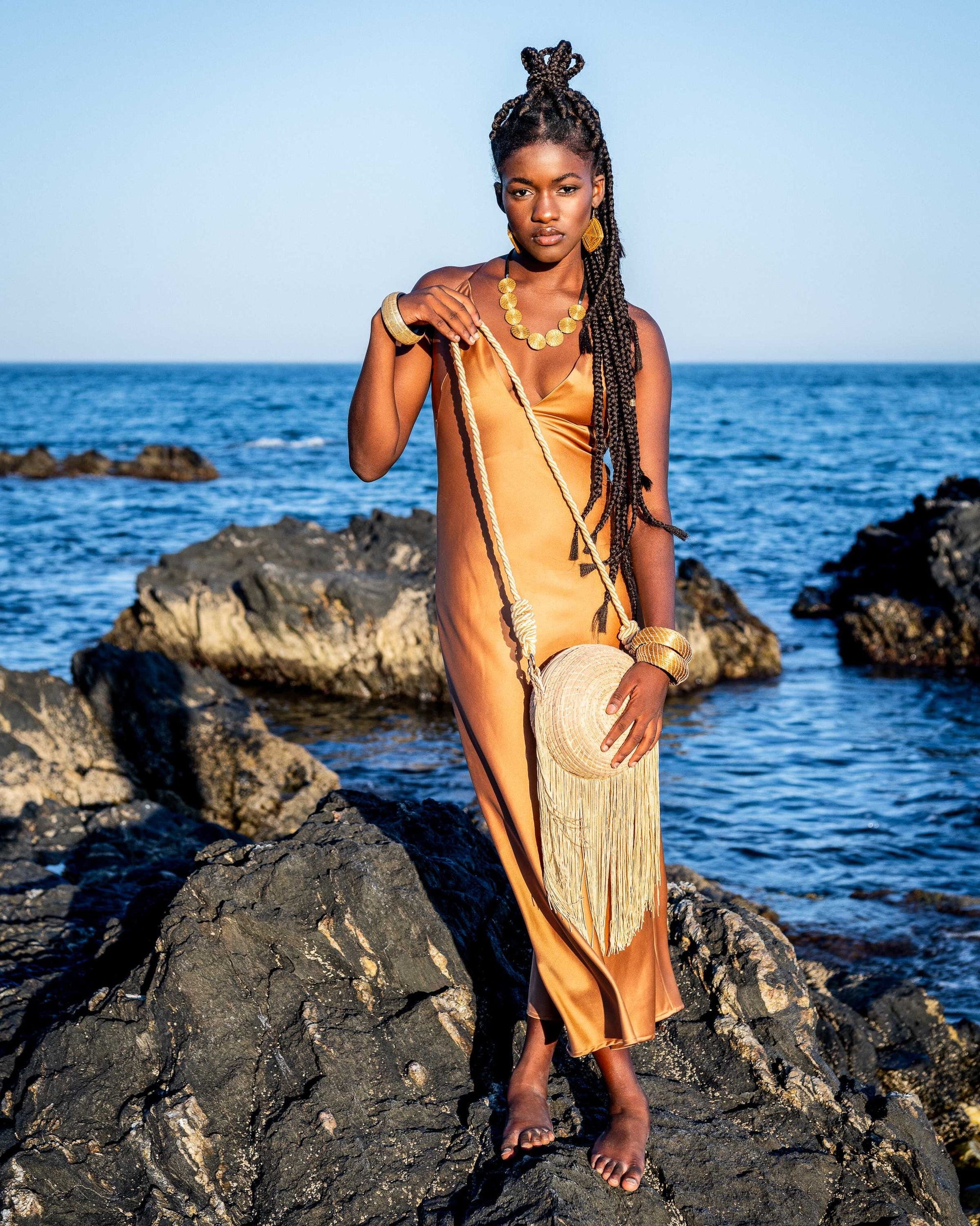 Pendientes en Capim Dorado (Oro vegetal)