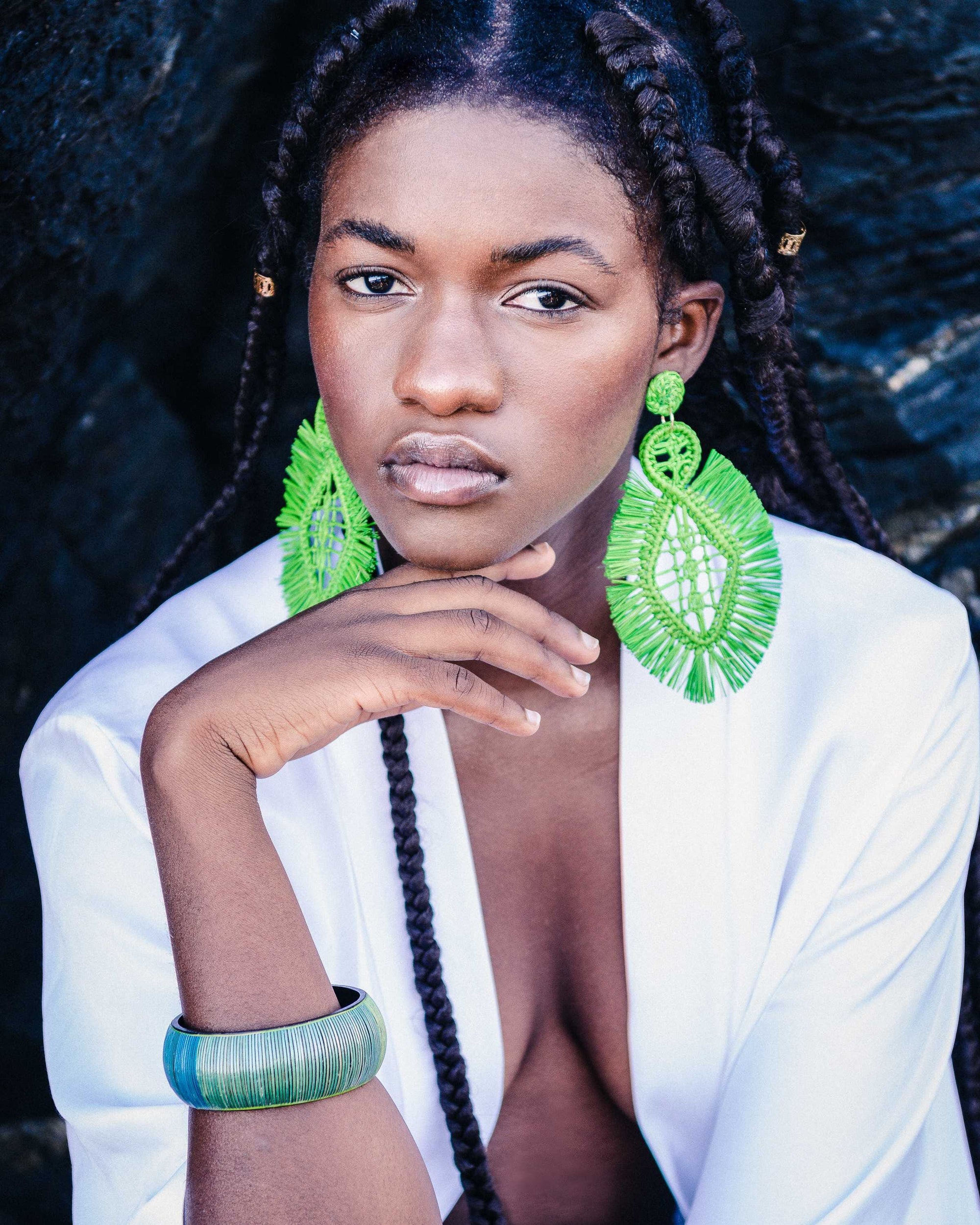 Pendientes en palma vegetal