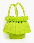 Bolso con pompones y borlas de algodón