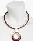 Collar Tuareg de plata de ley 925 y ágata