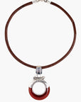Collar Tuareg de plata de ley 925 y ágata