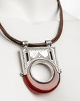 Collar Tuareg de plata de ley 925 y ágata