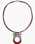 Collar Tuareg de plata de ley 925 y ágata