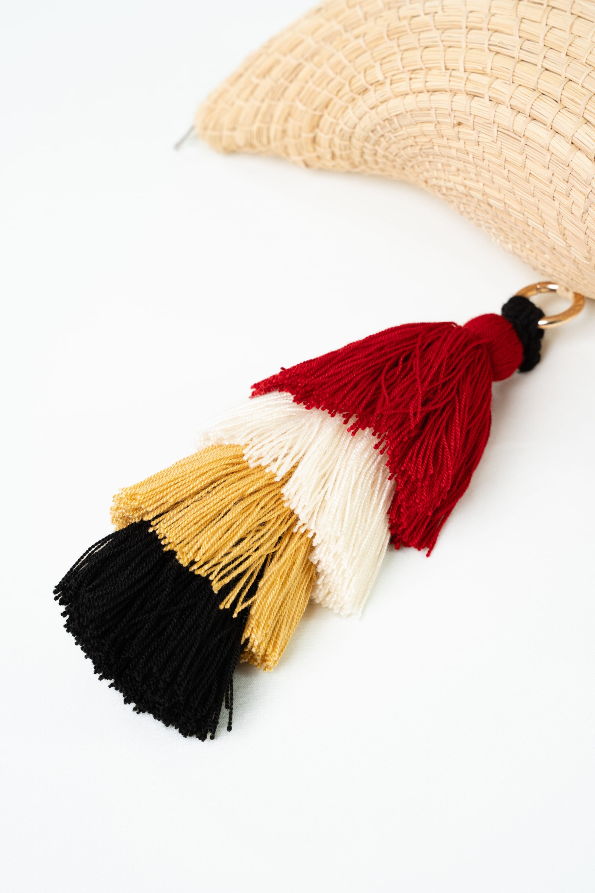 Bolso de mano "Abanico" cuatro borlas en algodón