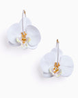 Pendientes orquídeas con cristal y seda