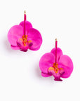 Pendientes orquídeas con cristal y seda