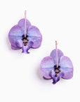 Pendientes orquídeas con cristal y seda