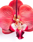 Pendientes orquídeas con cristal y seda