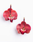 Pendientes orquídeas con cristal y seda