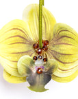 Pendientes orquídeas con cristal y seda