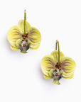 Pendientes orquídeas con cristal y seda