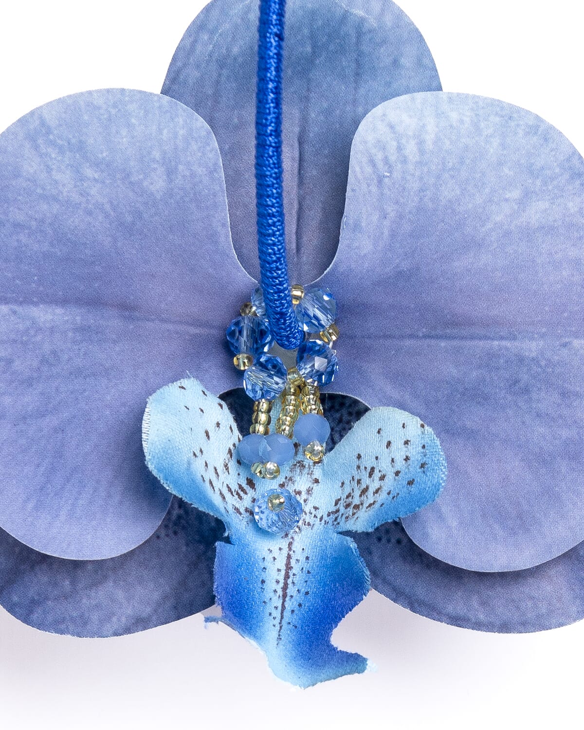 Pendientes orquídeas con cristal y seda