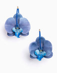 Pendientes orquídeas con cristal y seda