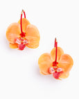 Pendientes orquídeas con cristal y seda