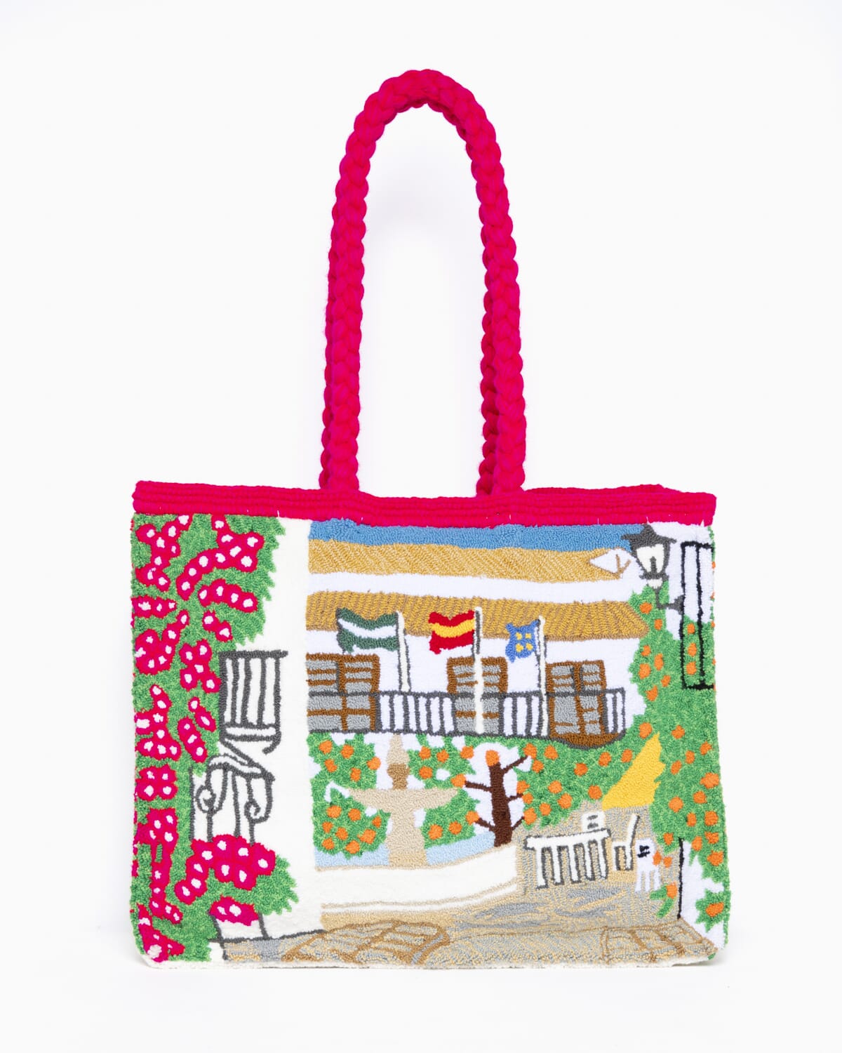 Bolso hecho a mano con paisaje de Marbella