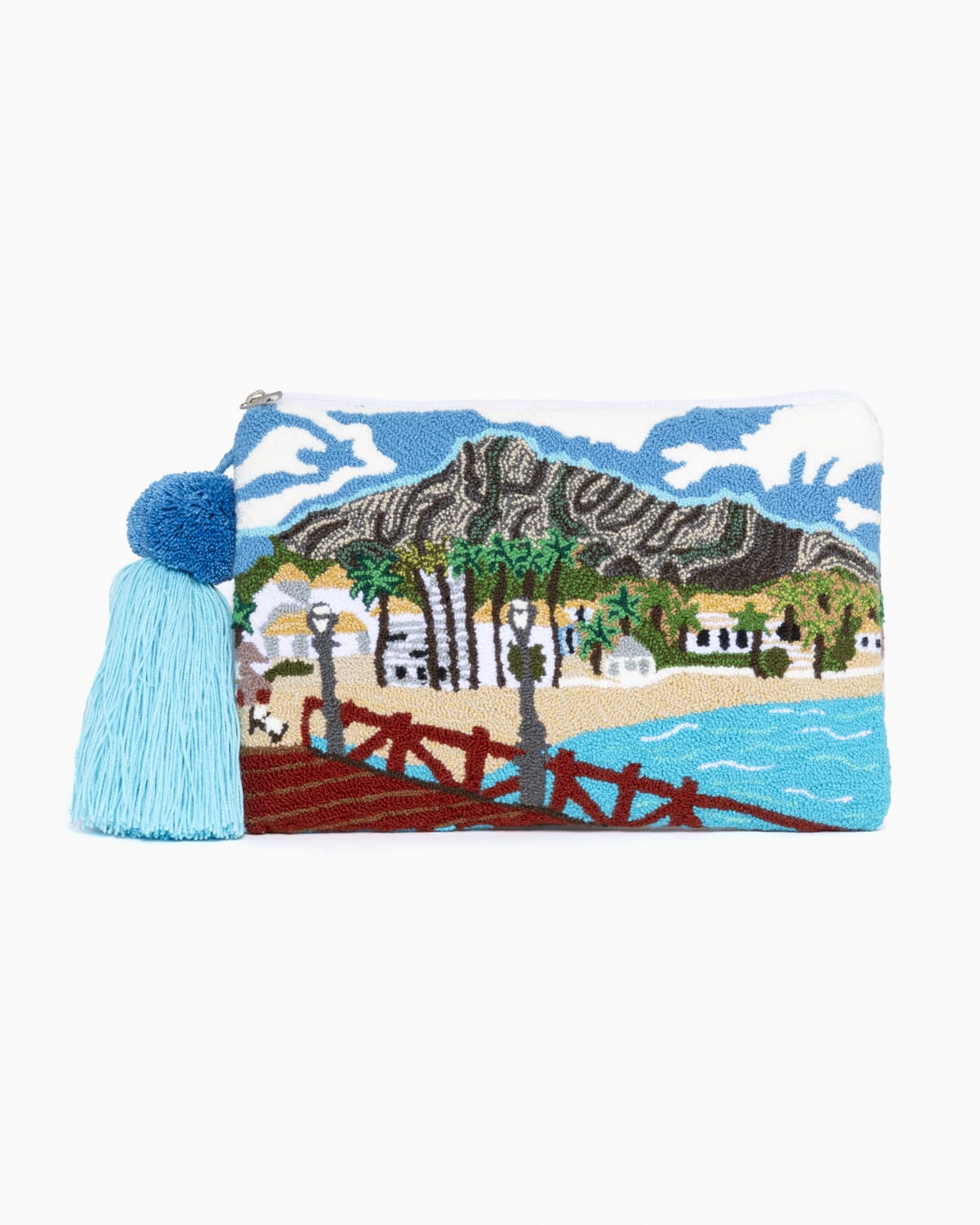 Clutch hecho a mano con paisaje de Marbella