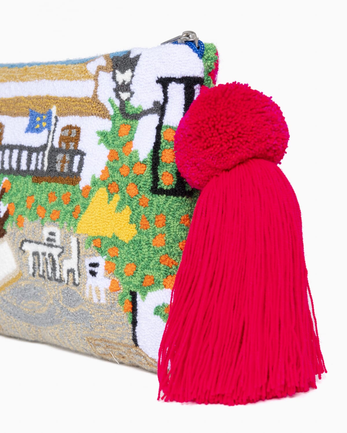 Clutch hecho a mano con paisaje de Marbella