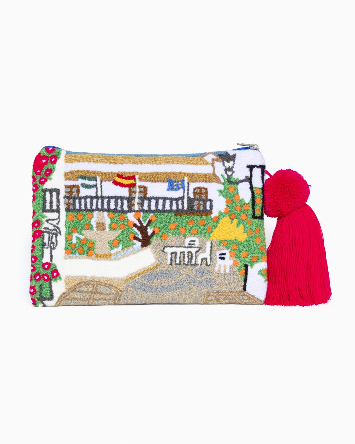Clutch hecho a mano con paisaje de Marbella