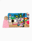 Clutch hecho a mano con paisaje del casco antiguo de
