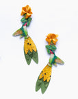 Boucles d’oreilles Colibri Émeraude