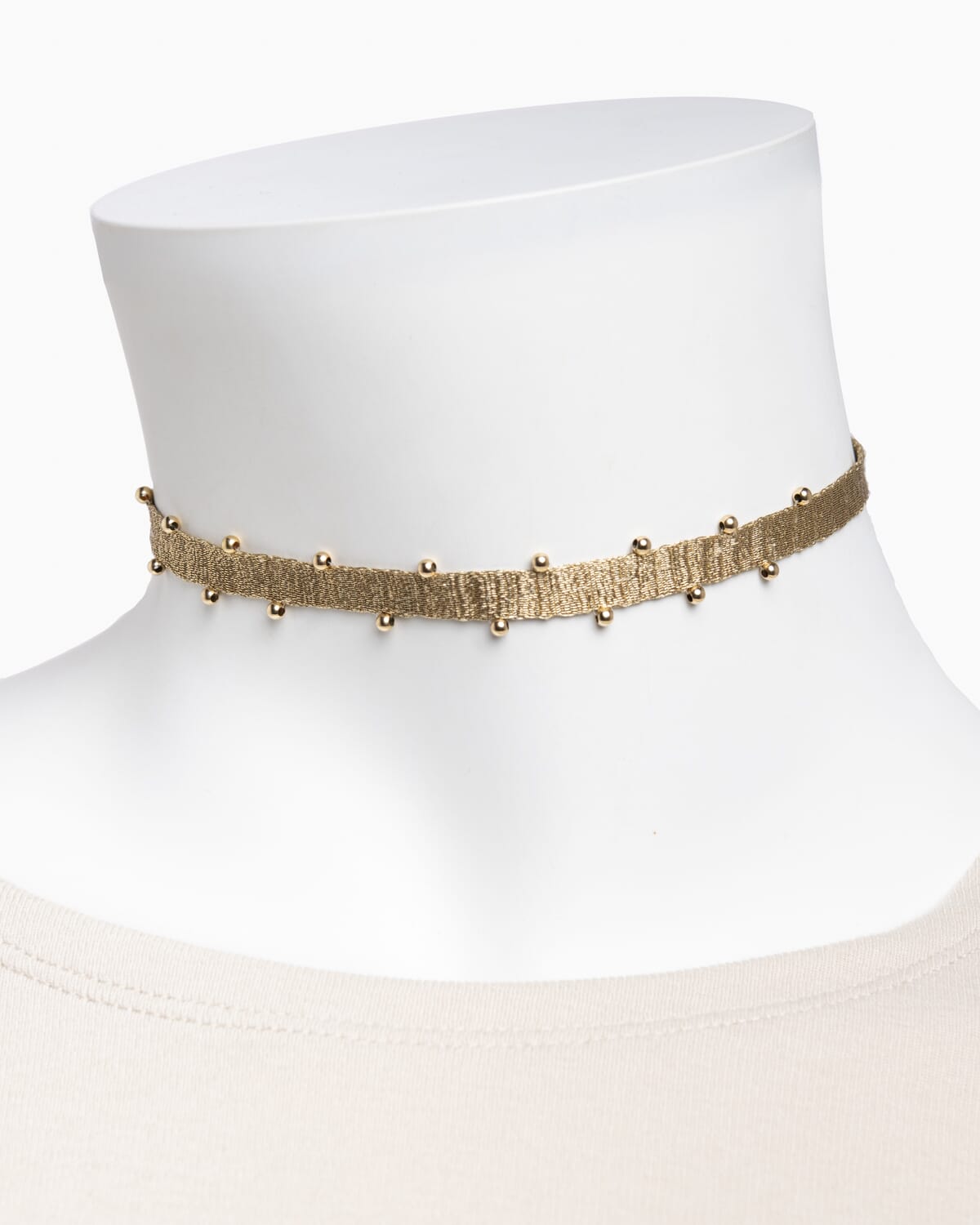 Choker tejido a mano en telar de tarjetas