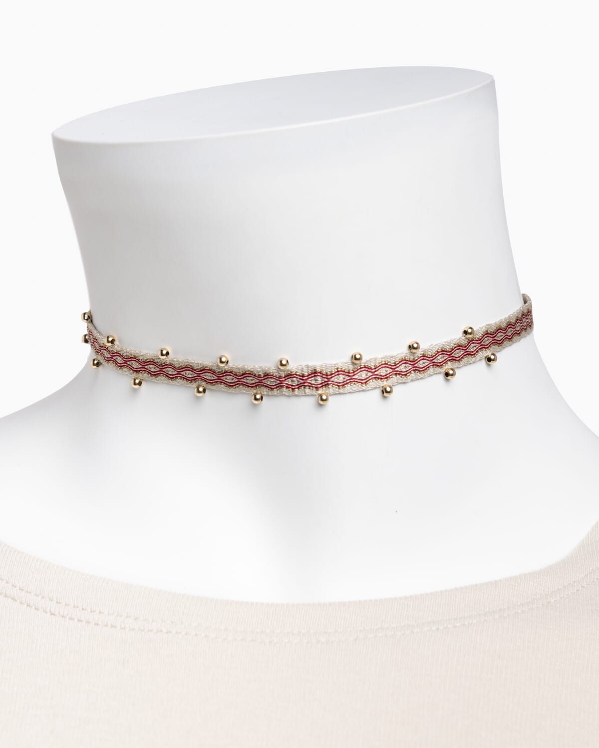 Choker tejido a mano en telar de tarjetas