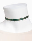 Choker tejido a mano en telar de tarjetas