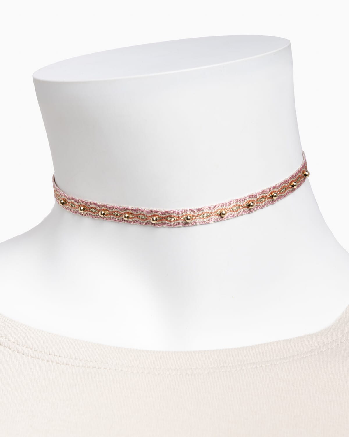 Choker tejido a mano en telar de tarjetas